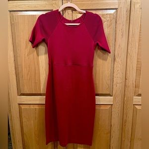 St. John Knit Short Sleeve Pink Wool Blend Dress, Size 4.
